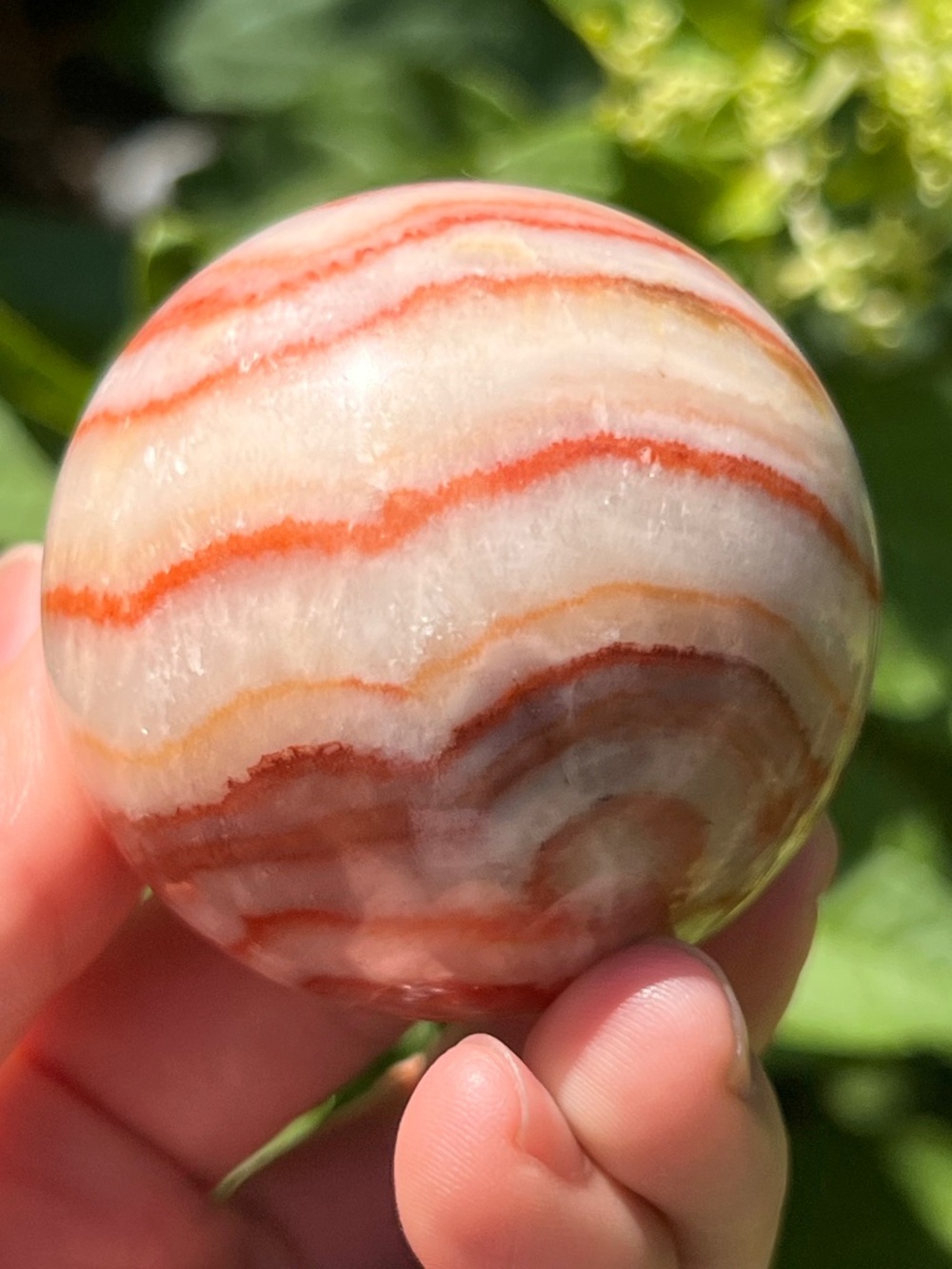 Pink (3) calcite sphere | crystal